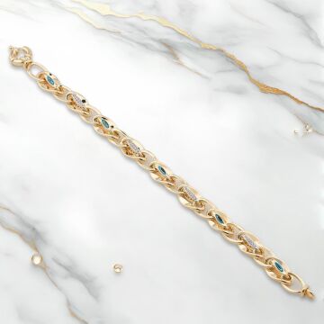 Altın Model 925 Ayar Gümüş Hallow Bileklik