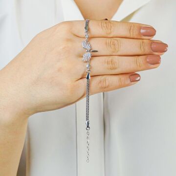 Melek Tasarımlı 925 Ayar Gümüş Kadın Bileklik