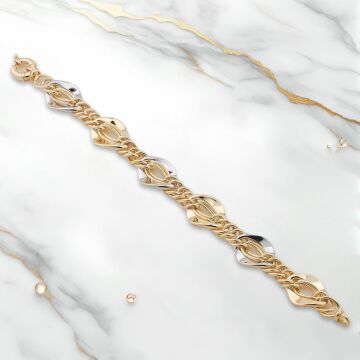 Altın Model 925 Ayar Gümüş Hallow Bileklik