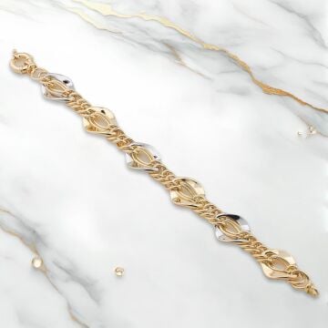 Altın Model 925 Ayar Gümüş Hallow Bileklik