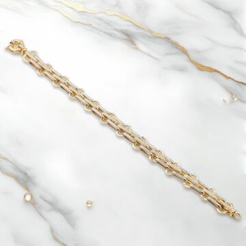 Altın Model 925 Ayar Gümüş Hallow Bileklik