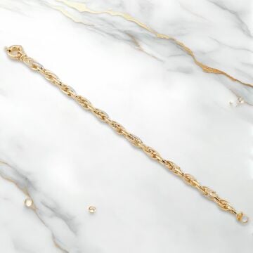 Altın Model 925 Ayar Gümüş Hallow Bileklik