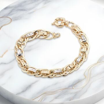 Altın Model 925 Ayar Gümüş Hallow Bileklik