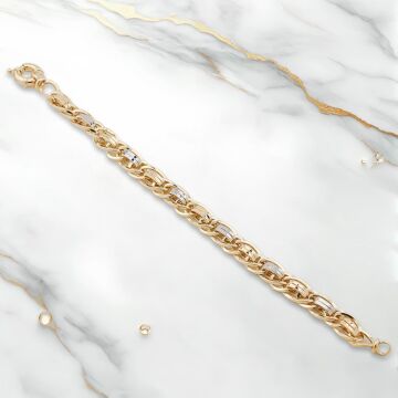 Altın Model 925 Ayar Gümüş Hallow Bileklik