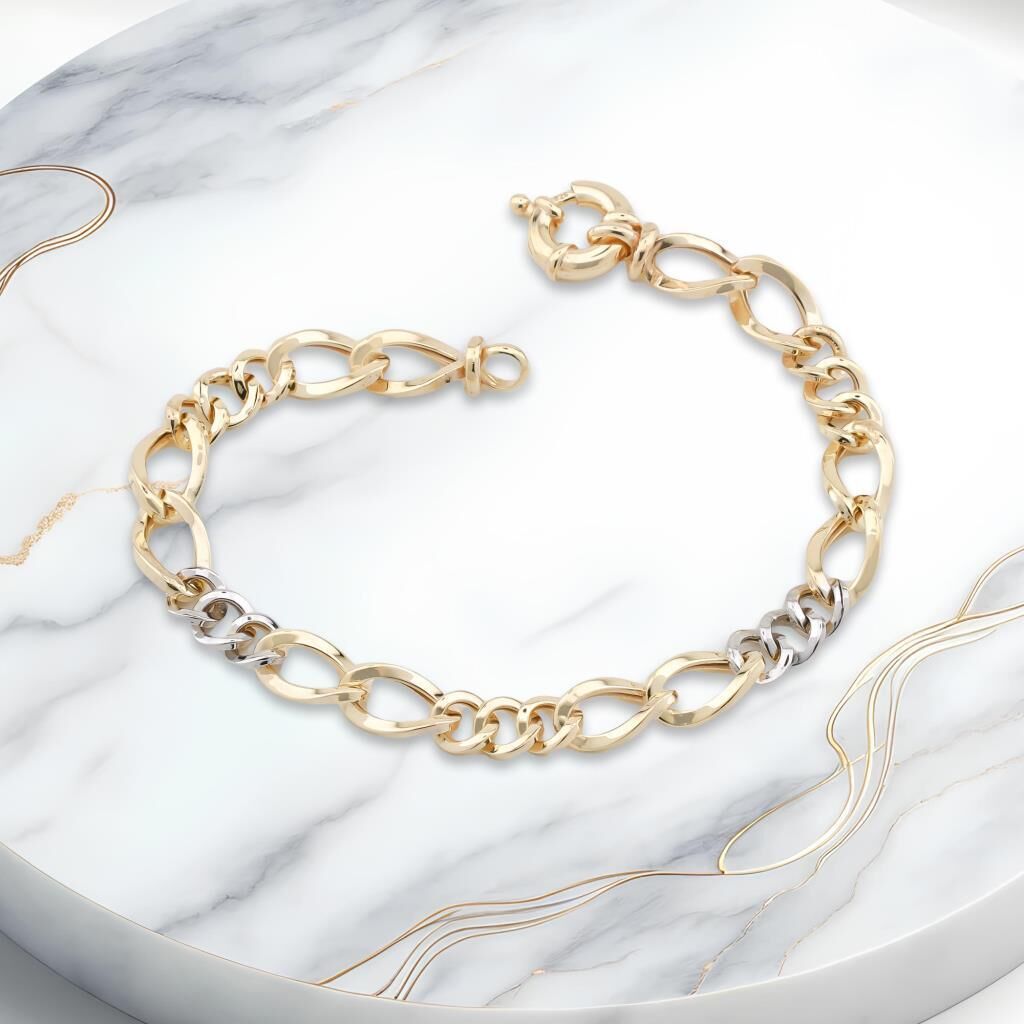 Altın Model 925 Ayar Gümüş Hallow Bileklik