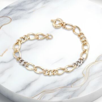 Altın Model 925 Ayar Gümüş Hallow Bileklik