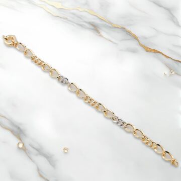 Altın Model 925 Ayar Gümüş Hallow Bileklik