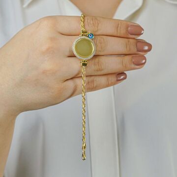 Plakalı İsim Harf Yazılabilir Nazarlı  Halat Zincirli 925 Ayar Gümüş Kadın Bileklik