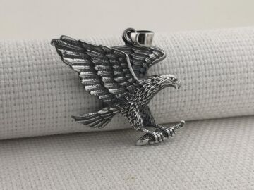 Büyük Kartal Tasarımlı 925 Ayar Gümüş Kolye Ucu