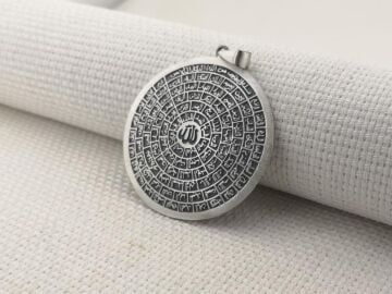 Büyük Boy Esmaül Hüsna Dualı 925 Ayar Gümüş Kolye Ucu