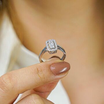 Baget Pırlanta Tasarımlı 925 Ayar Gümüş Yüzük