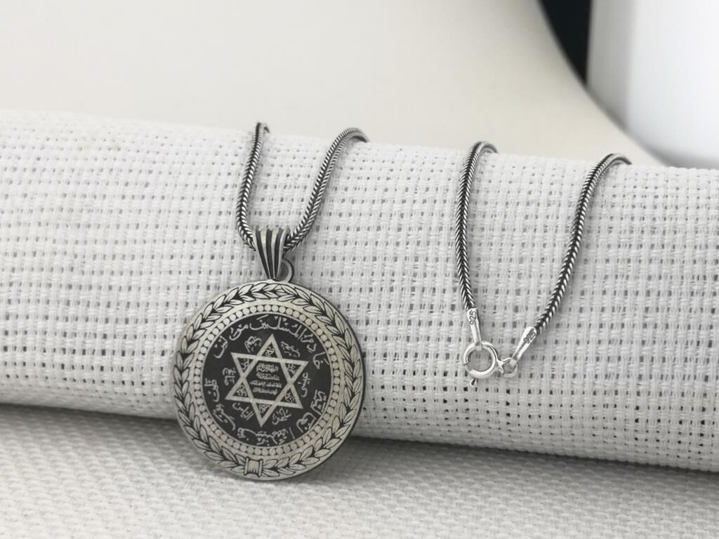 Hz Süleyman Mührü 925 Ayar Gümüş Kolye