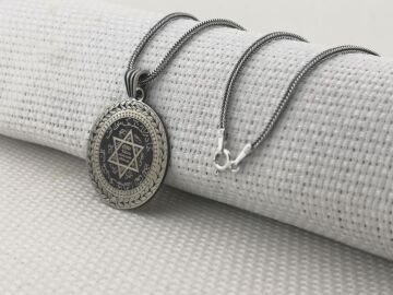 Hz Süleyman Mührü 925 Ayar Gümüş Kolye