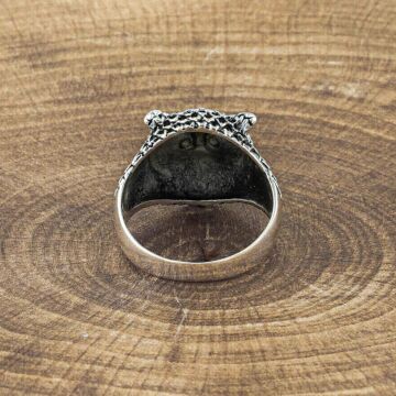 925 Ayar Gümüş Baykuş Motifli Yüzük