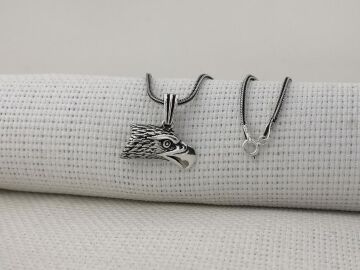 Kartal Kafası Tasarımlı 925 Ayar Gümüş Kolye