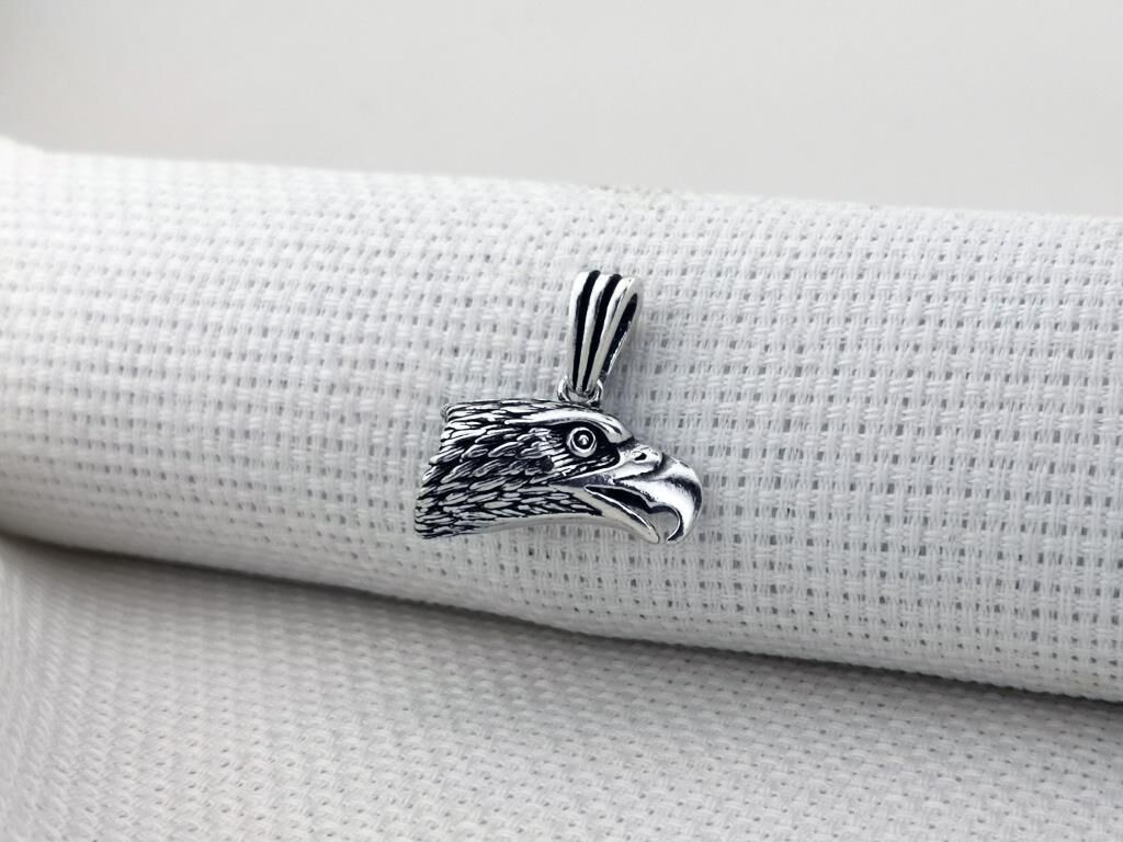 Kartal Kafası Tasarımlı 925 Ayar Gümüş Kolye Ucu