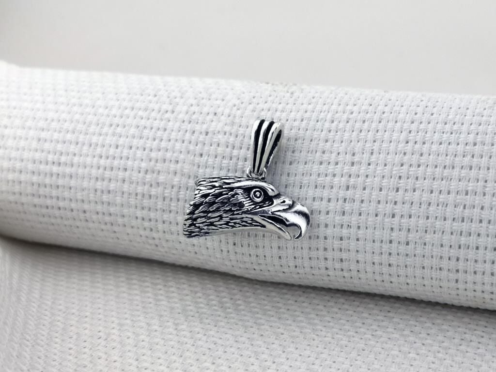 Kartal Kafası Tasarımlı 925 Ayar Gümüş Kolye Ucu