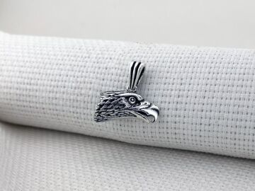 Kartal Kafası Tasarımlı 925 Ayar Gümüş Kolye Ucu