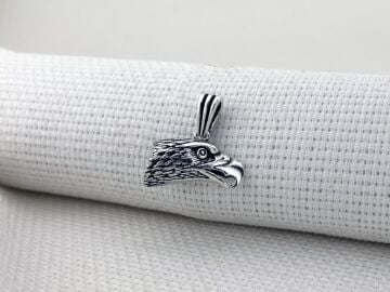 Kartal Kafası Tasarımlı 925 Ayar Gümüş Kolye Ucu