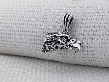 Kartal Kafası Tasarımlı 925 Ayar Gümüş Kolye Ucu