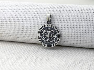 Besmele-i Şerif Dualı 925 Ayar Gümüş Kolye Ucu