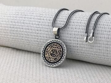 Hz Süleyman Mührü 925 Ayar Gümüş Kolye