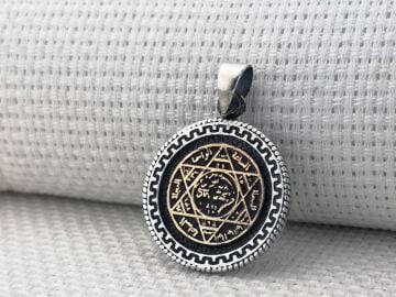 Hz Süleyman Mührü 925 Ayar Gümüş  Kolye Ucu