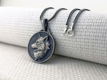 Kurt Kafası Üç Boyutlu 925 Ayar Gümüş Kolye