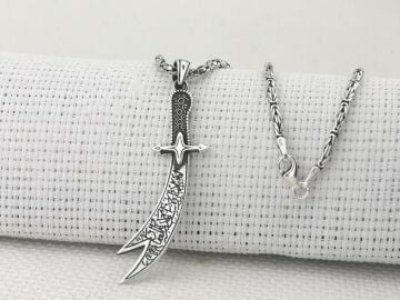 Zülfikar Kılıç Tasarımlı Kral Zincirli 925 Ayar Gümüş Kolye