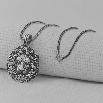 Yeleli Aslan 925 Ayar Gümüş Kolye