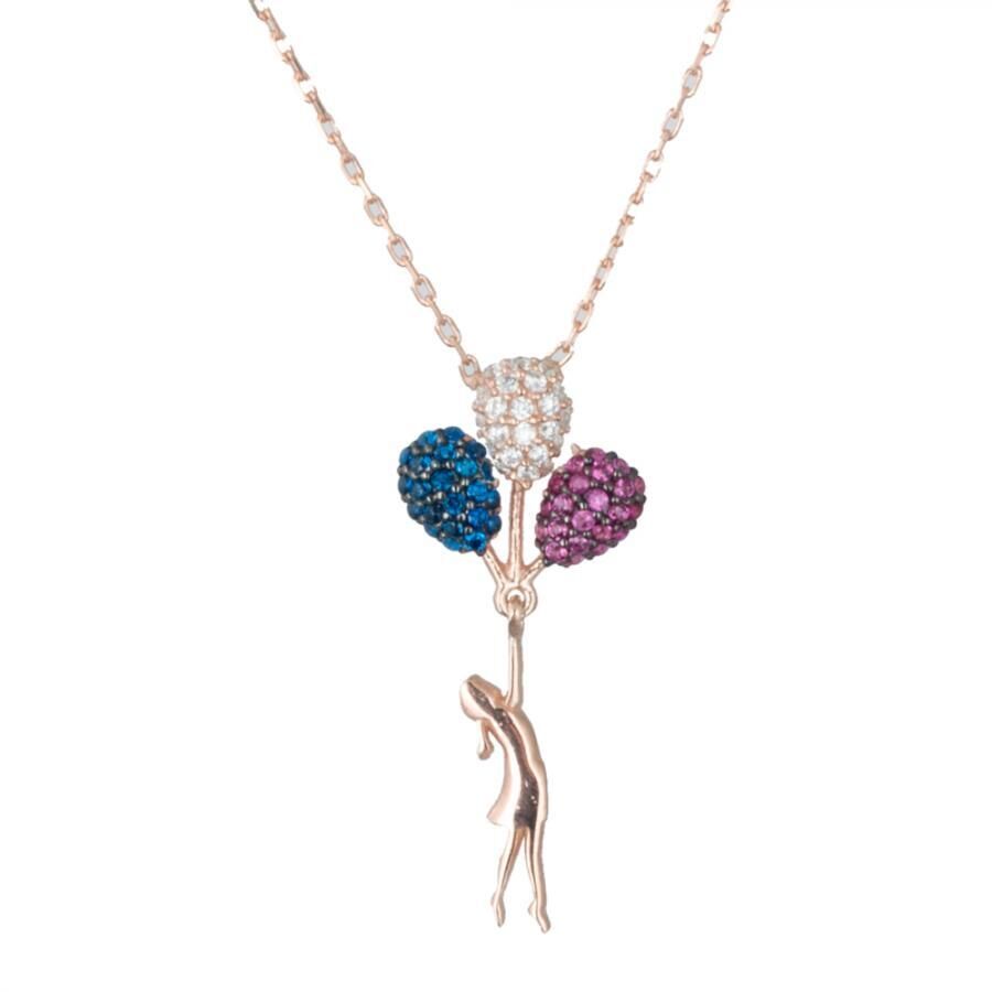 925 Ayar Gümüş  Balonlu Mutluluk Kolyesi