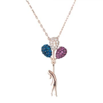 925 Ayar Gümüş  Balonlu Mutluluk Kolyesi