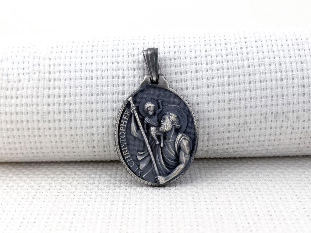 Aziz Christopher Üç Boyutlu 925 Ayar Gümüş Kolye Ucu