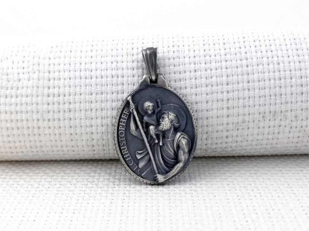 Aziz Christopher Üç Boyutlu 925 Ayar Gümüş Kolye Ucu