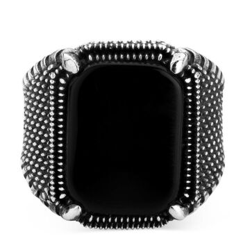 925 Ayar Gümüş Oniks Taşlı Yüzük