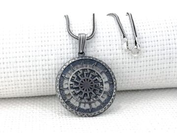 Svarog Slav Güneş Tanrısı 925 Ayar Gümüş Kolye