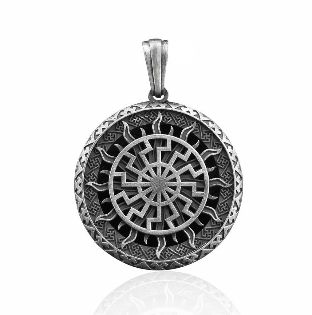 Svarog Slav Güneş Tanrısı 925 Ayar Gümüş Kolye Ucu