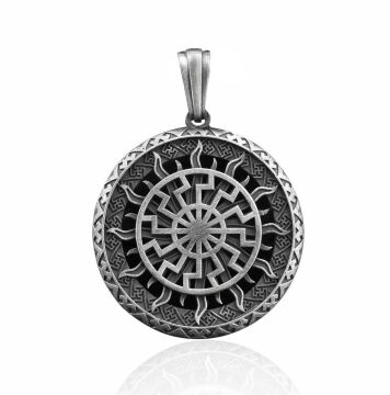 Svarog Slav Güneş Tanrısı 925 Ayar Gümüş Kolye Ucu