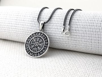 Viking Vegvisir 925 Ayar Gümüş Kolye