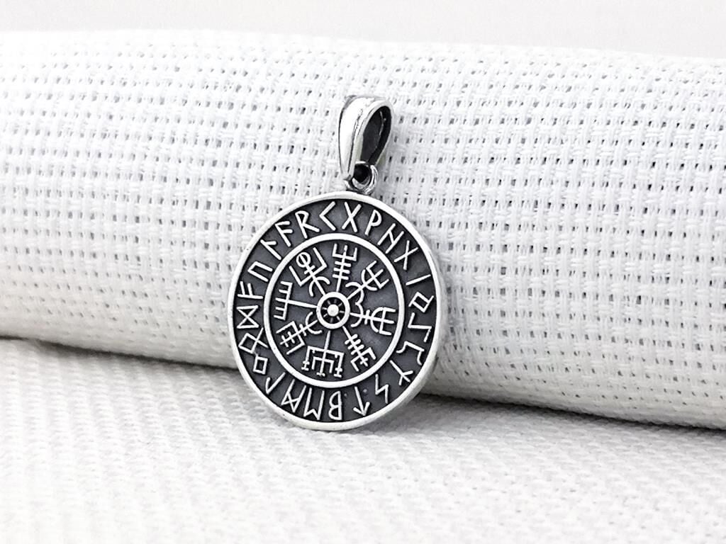 Viking Vegvisir 925 Ayar Gümüş Kolye Ucu