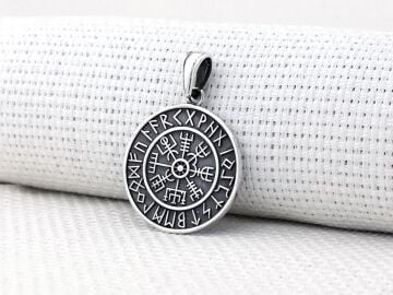 Viking Vegvisir 925 Ayar Gümüş Kolye Ucu