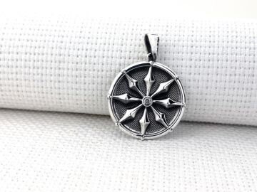 Antik Roma Koleksiyonu Sihirli Pusula Tasarımlı 925 Ayar Gümüş Kolye Ucu