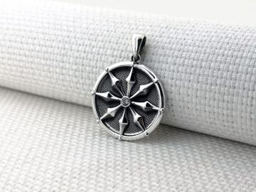 Antik Roma Koleksiyonu Sihirli Pusula Tasarımlı 925 Ayar Gümüş Kolye Ucu