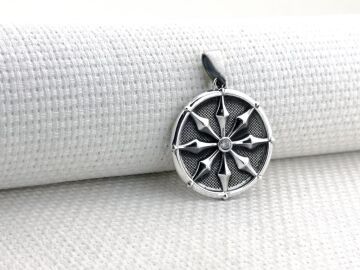 Antik Roma Koleksiyonu Sihirli Pusula Tasarımlı 925 Ayar Gümüş Kolye Ucu