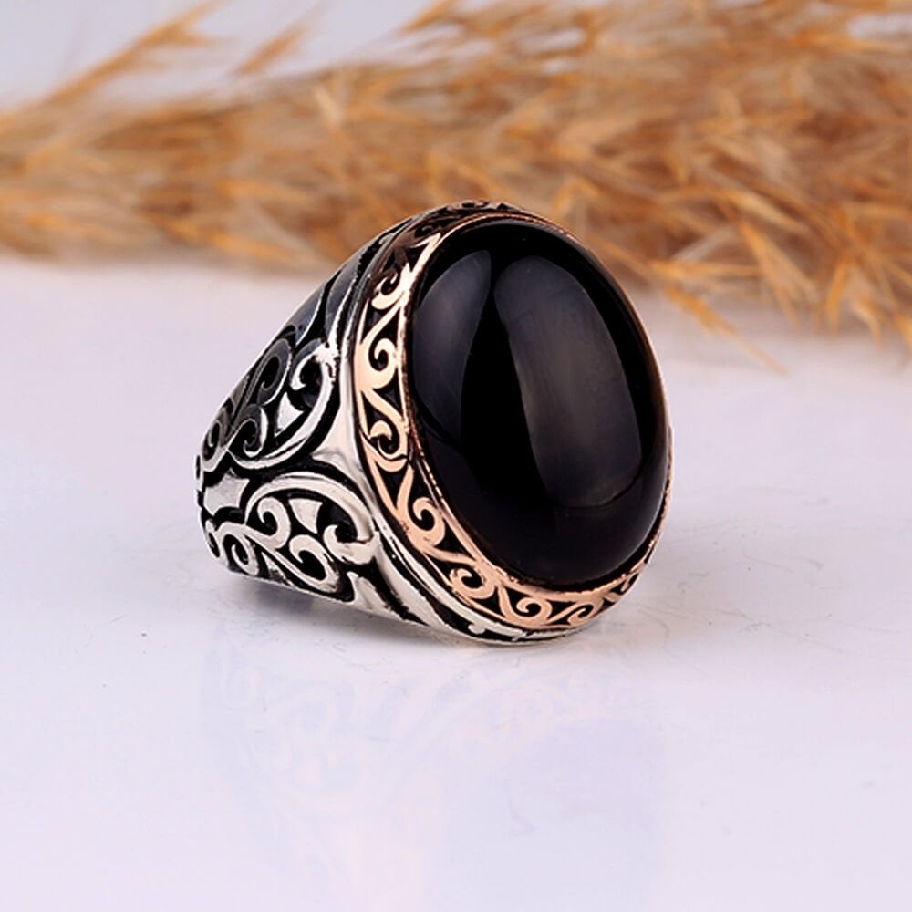 ONİX TAŞLI OVAL MODEL 925 AYAR GÜMÜŞ YÜZÜK