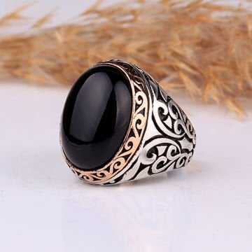 ONİX TAŞLI OVAL MODEL 925 AYAR GÜMÜŞ YÜZÜK