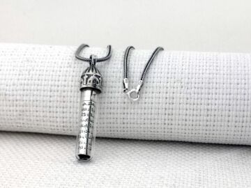 Ayetel Kürsi Dualı Zemzem Sulu 925 Ayar Gümüş Cevşen Kolye