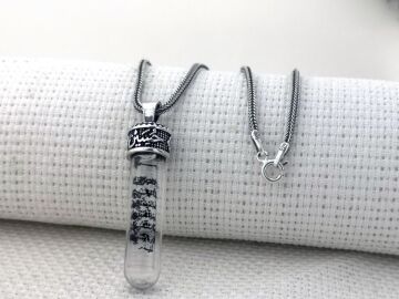 Ayetel Kürsi Dualı Zemzem Sulu Hüseyin Yazılı 925 Ayar Gümüş Cevşen Kolye