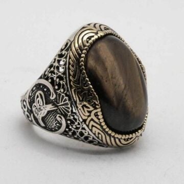 925 Ayar Gümüş Kaplangözü Taşlı gümüş Yüzük