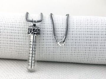 Ayetel Kürsi Dualı Zemzem Sulu Hüseyn Yazılı 925 Ayar Gümüş Cevşen Kolye